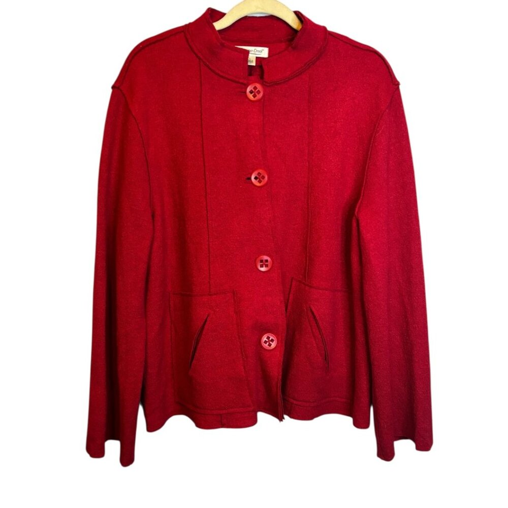 Coldwater Creek Red Wool Blend‎ Button Front Jacket Women’s Large